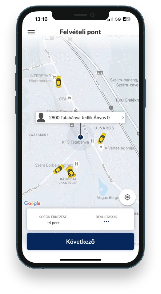 Turul Taxi applikáció
